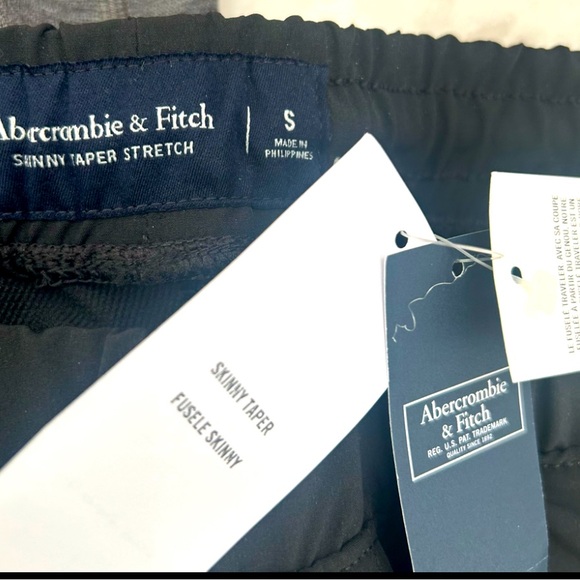 NWT Abercrombie & Fitch Traveler Skinny Taper Pants Black Men’s Small Y2K NEW - Picture 2 of 11